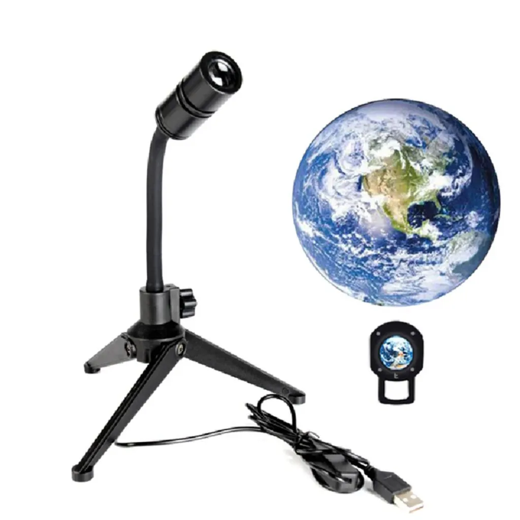 Lampe de lune projecteur veilleuse 360° lumière de projection de lune éclairage de charge USB