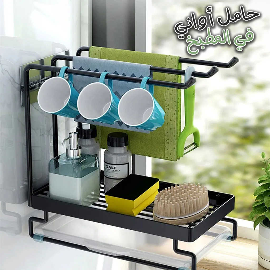 Egouttoir Organisateur de cuisine Avec Porte-Serviettes en Acier Inoxydable