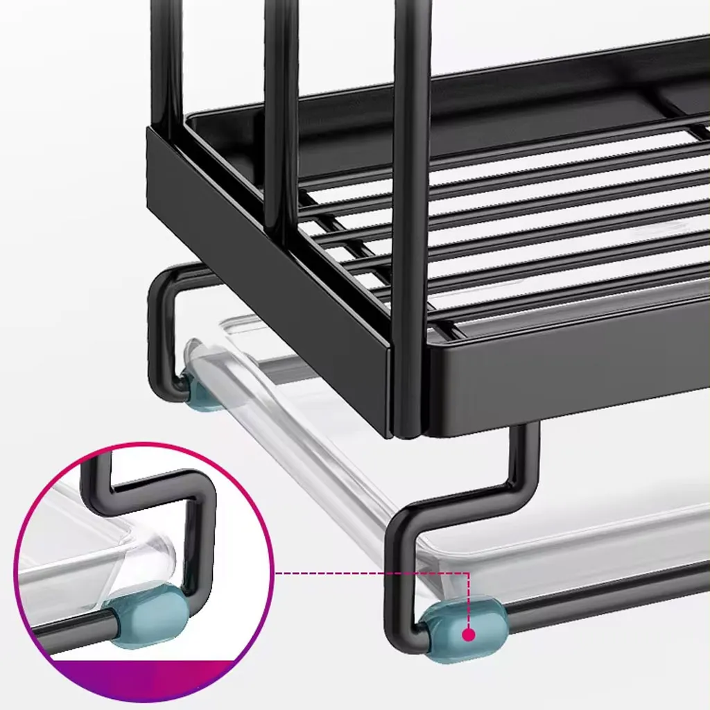 Egouttoir Organisateur de cuisine Avec Porte-Serviettes en Acier Inoxydable