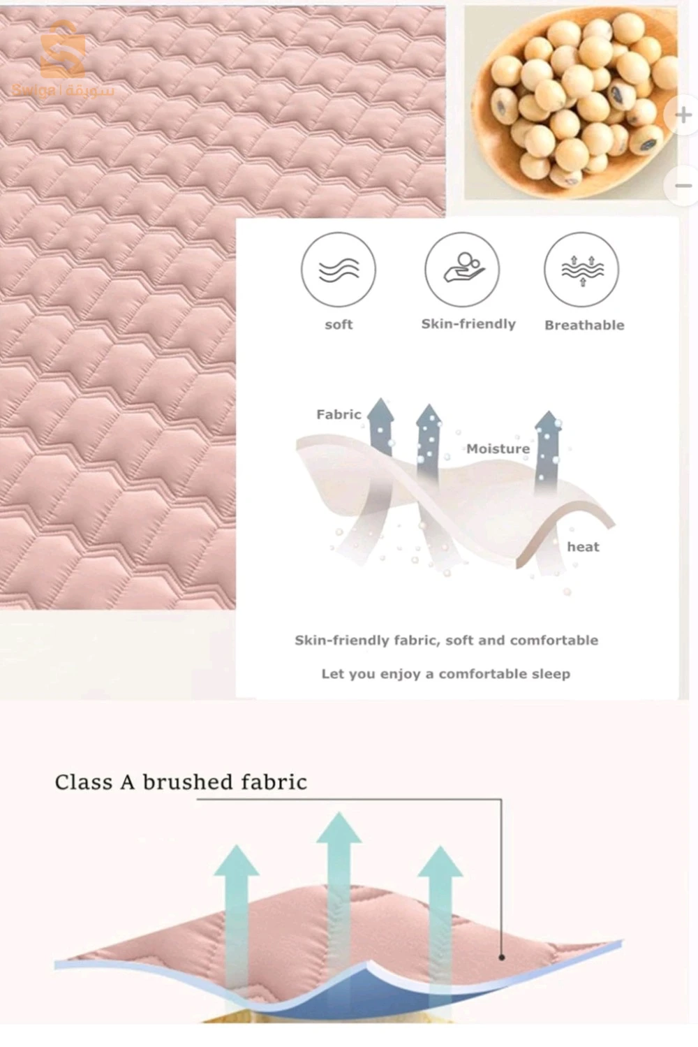 Drap Housse Protection de Matelas en Coton épaissi matelassé