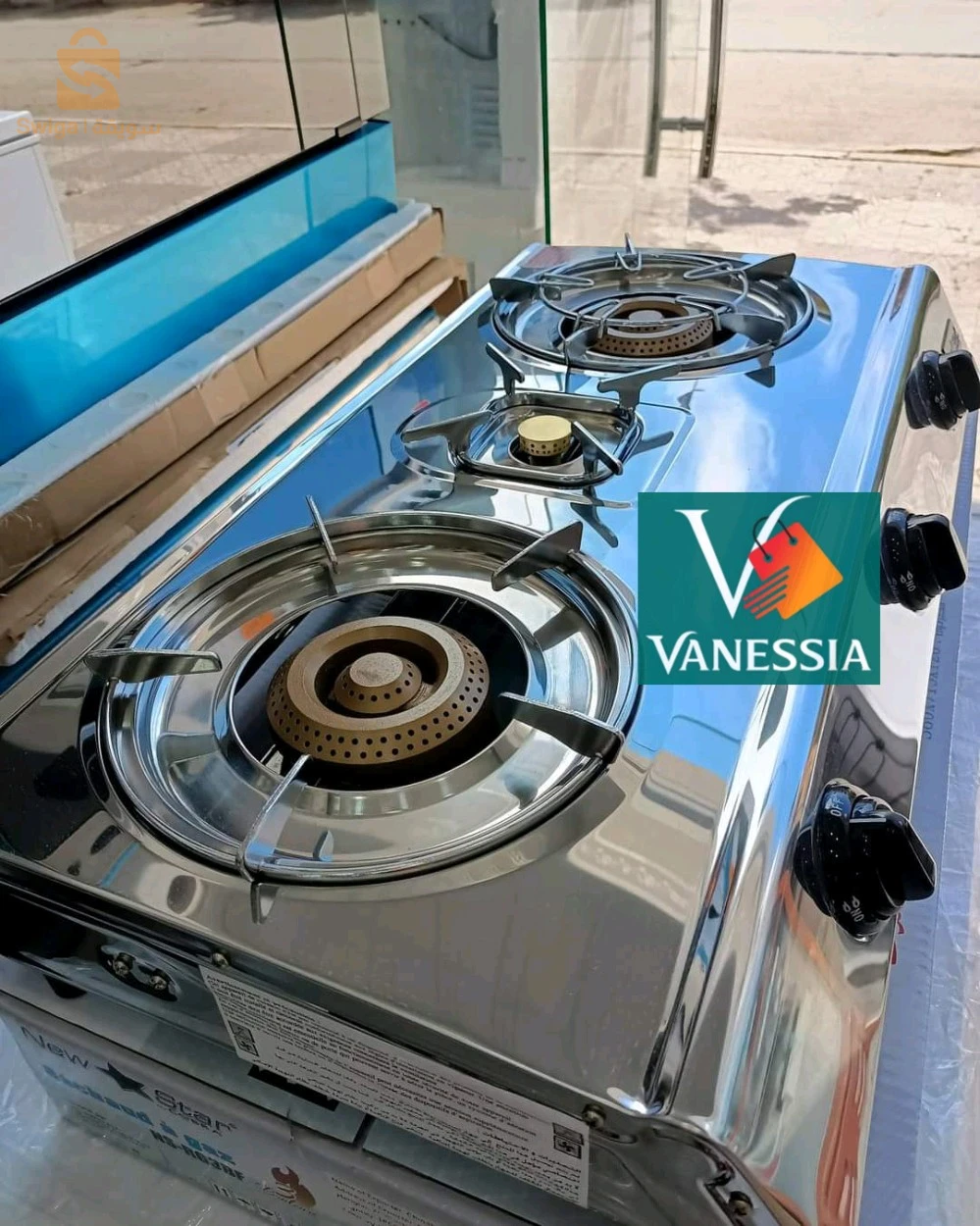 Réchaud à gaz 3 Feux en acier inoxydable marque cobra