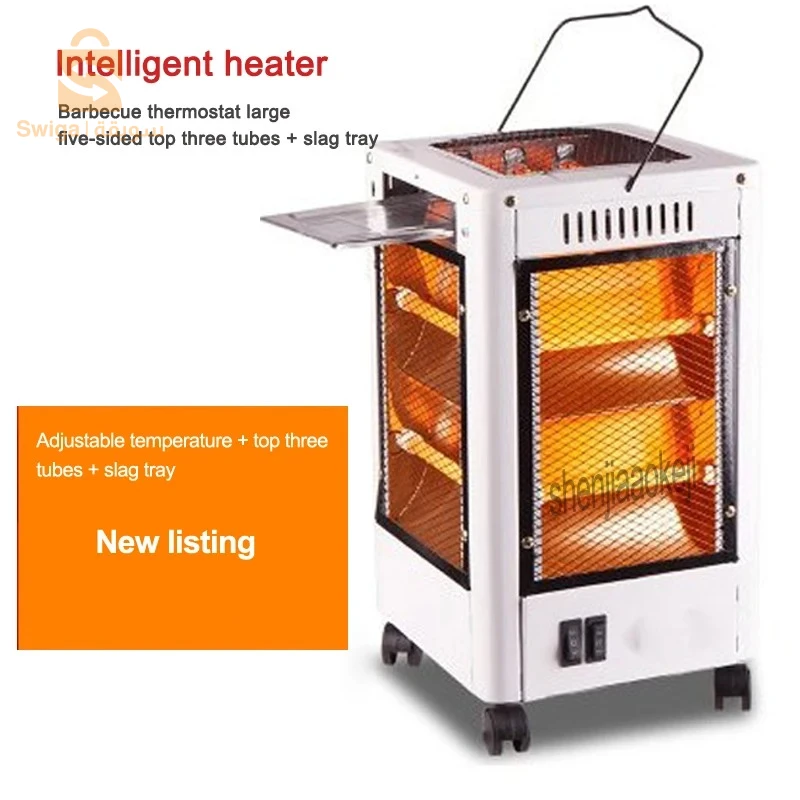 Chauffage Soufflant 2000 W, 360 Degrés, Électrique Eco, Faible Consommation avec 5 Poignées, 5 Modes (400 W-2000 W) - Blanc