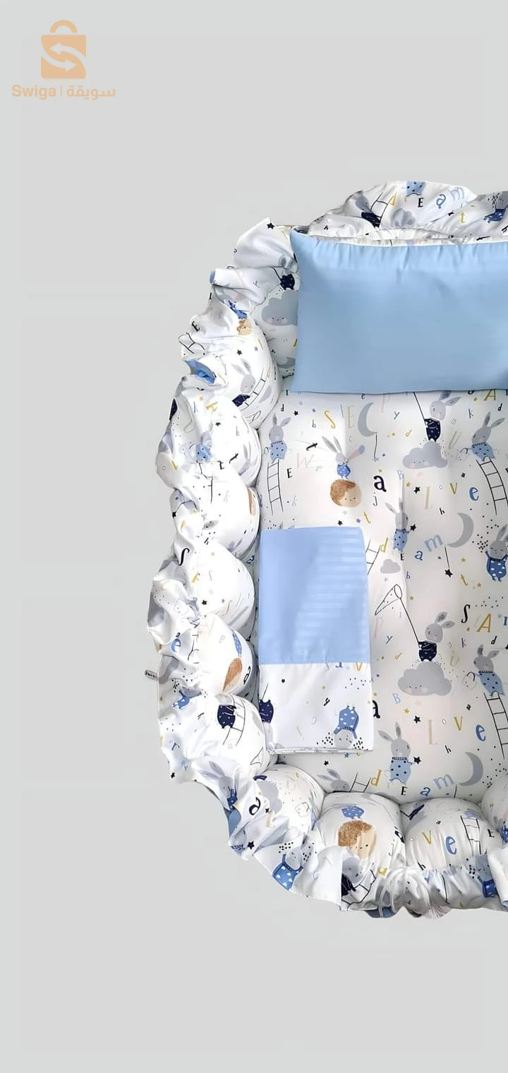 السرير المحمول بيضاوي الشكل الخاص بالأطفال 🤍💙 Oval baby nest portable bed 🤍

#bebe #trousseau #bebeboys #bleu