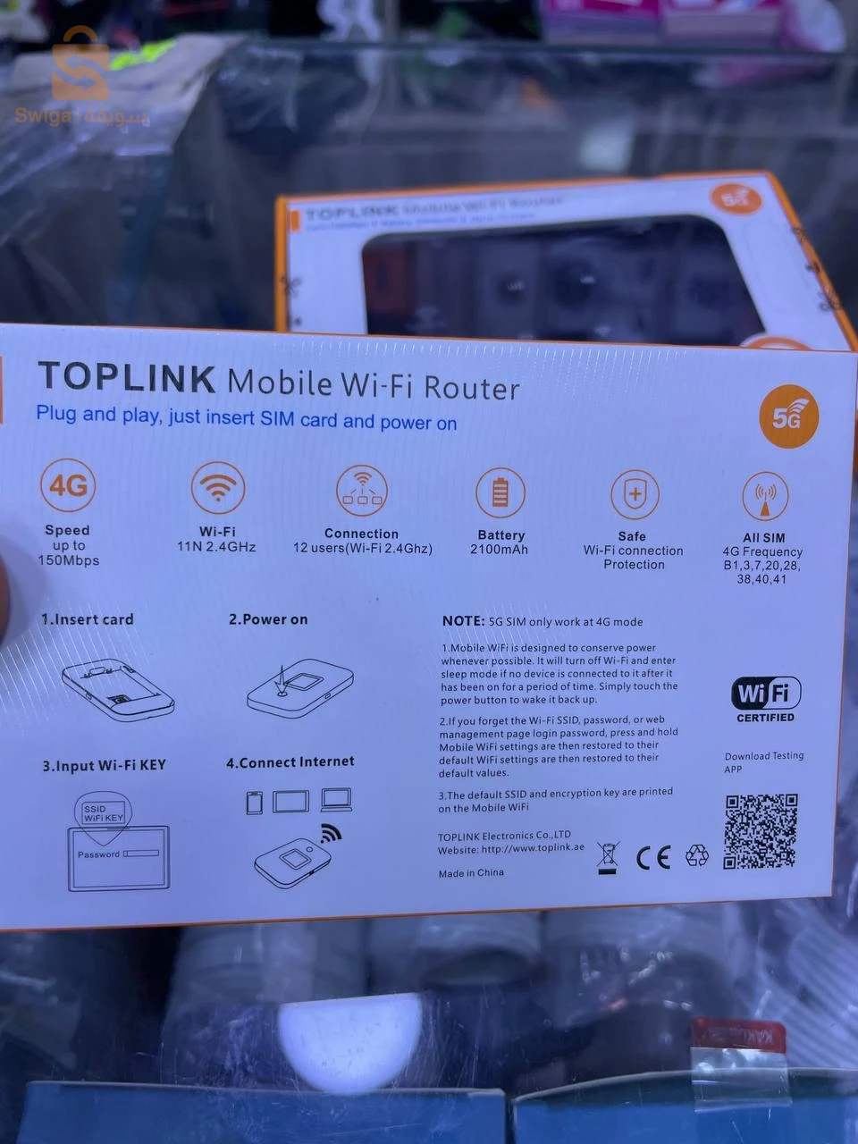 Toplink mobile Wi-fi router reachar rechargeable