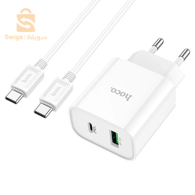 Hoco Chargeur mural "C80A" PD20W QC3.0 avec câble Type-C vers Type-C