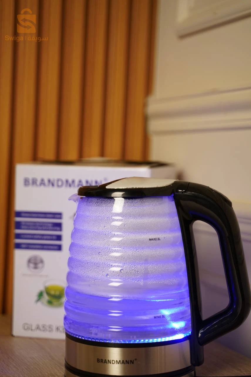 Bouilloire en verre lumineux