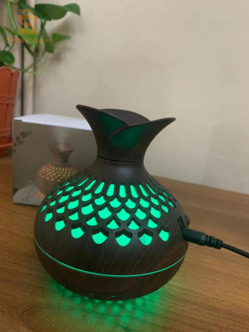 موزع روائح الزيوت العطرية سعة 300 مل مع 7 مصابيح LED ملونة