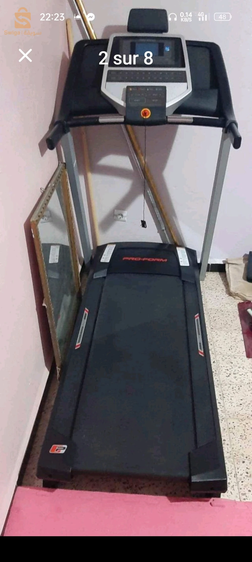 Tapis roulant Proform original USE 🇺🇸🇺🇸🇺🇸
جامي مشا جديد 
يستحمل حتى 120 كغ
06.99.12.79.13