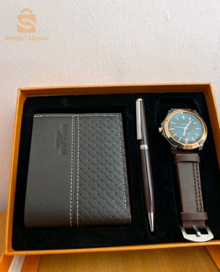 Pack Montre Classique , Porte Monnaie , Stylo