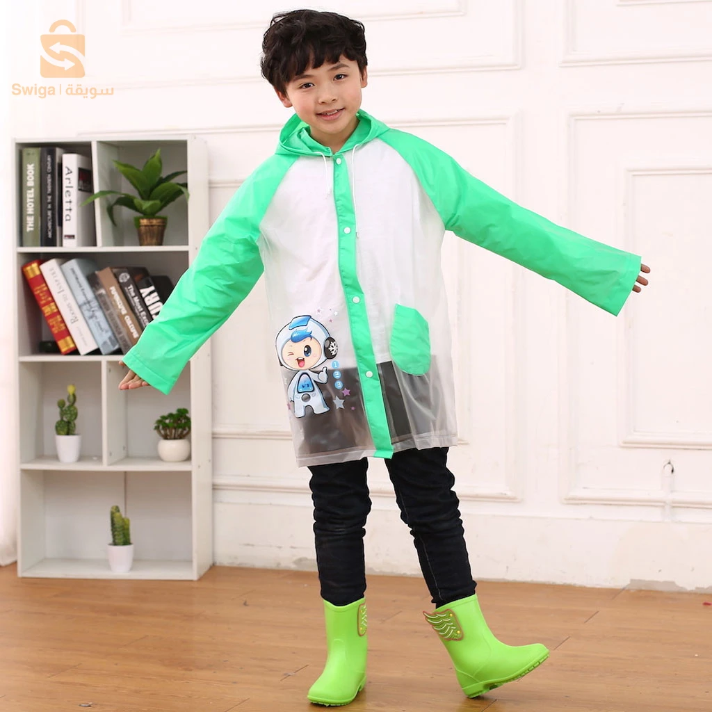 Capuche Poncho Pluie Enfant Impermeable Anti Pluie V3