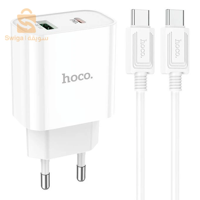 Hoco Chargeur mural "C80A" PD20W QC3.0 avec câble Type-C vers Type-C