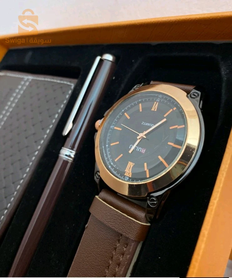 Pack Montre Classique , Porte Monnaie , Stylo