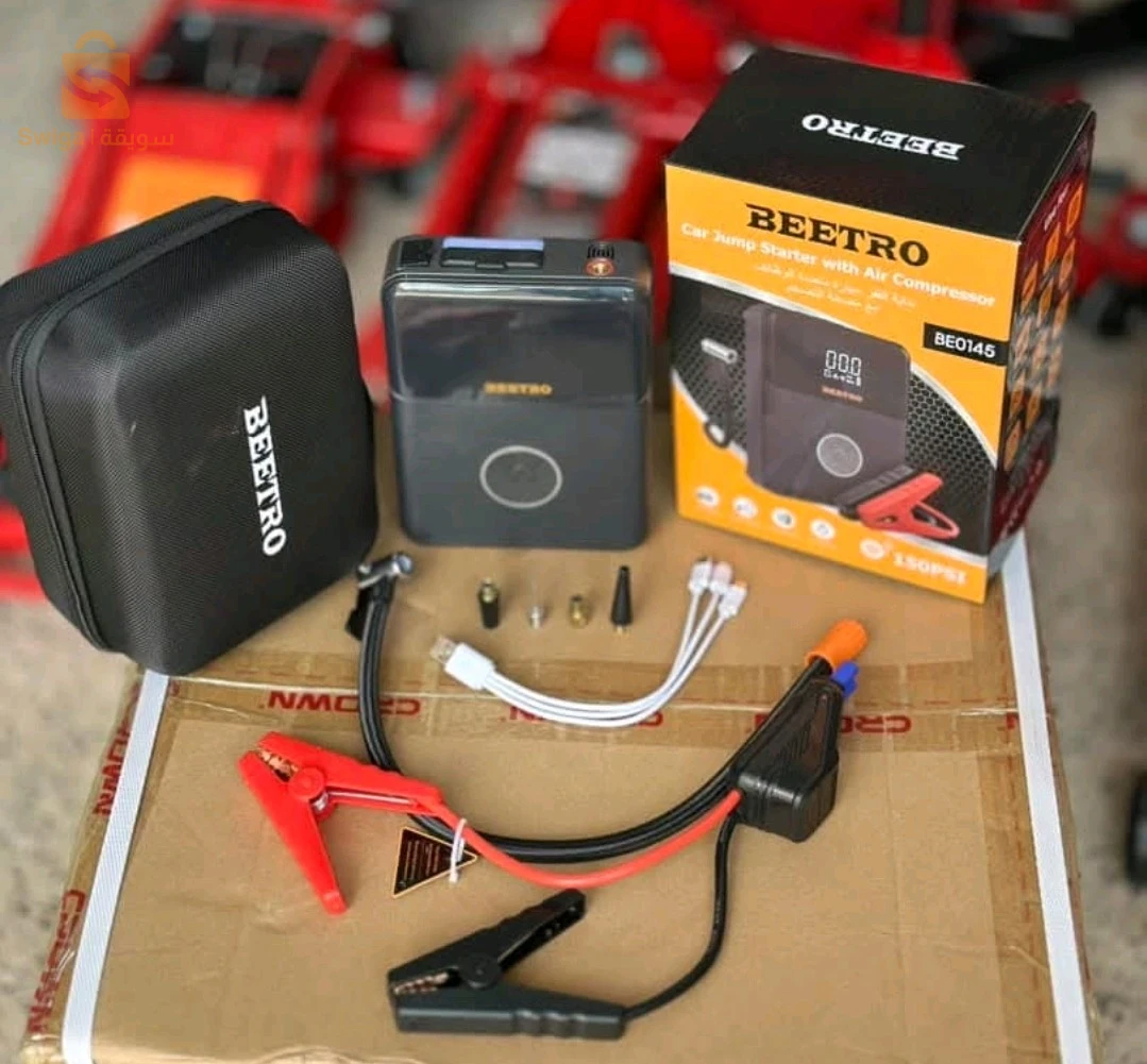 Booster batteries Power Bank  et compresseur avec torche et pochette BEETRO | BE0145