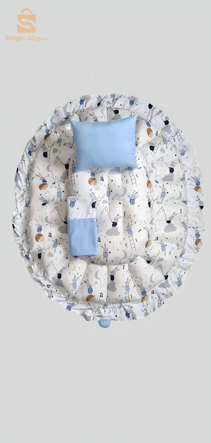 السرير المحمول بيضاوي الشكل الخاص بالأطفال 🤍💙 Oval baby nest portable bed 🤍

#bebe #trousseau #bebeboys #bleu