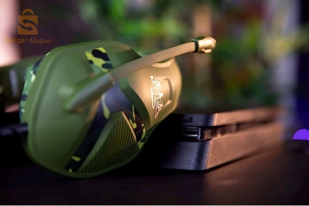 Konix Mythics Casque gaming filaire PS-400 pour console Haut-parleurs 40 mm - Microphone - Motif camouflage vert kaki