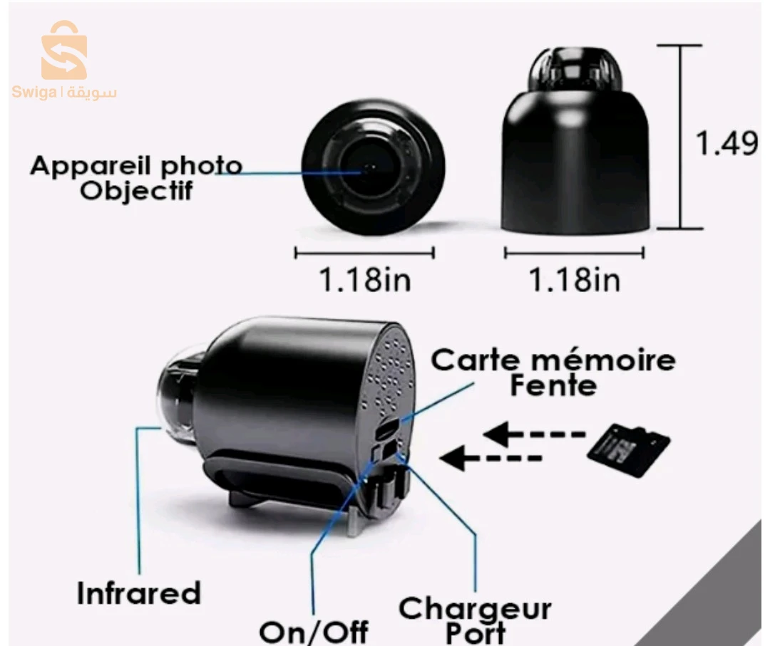 surveillance Wifi 1080P HD-كاميرا مراقبة صغيرة Wifi 1080P HD