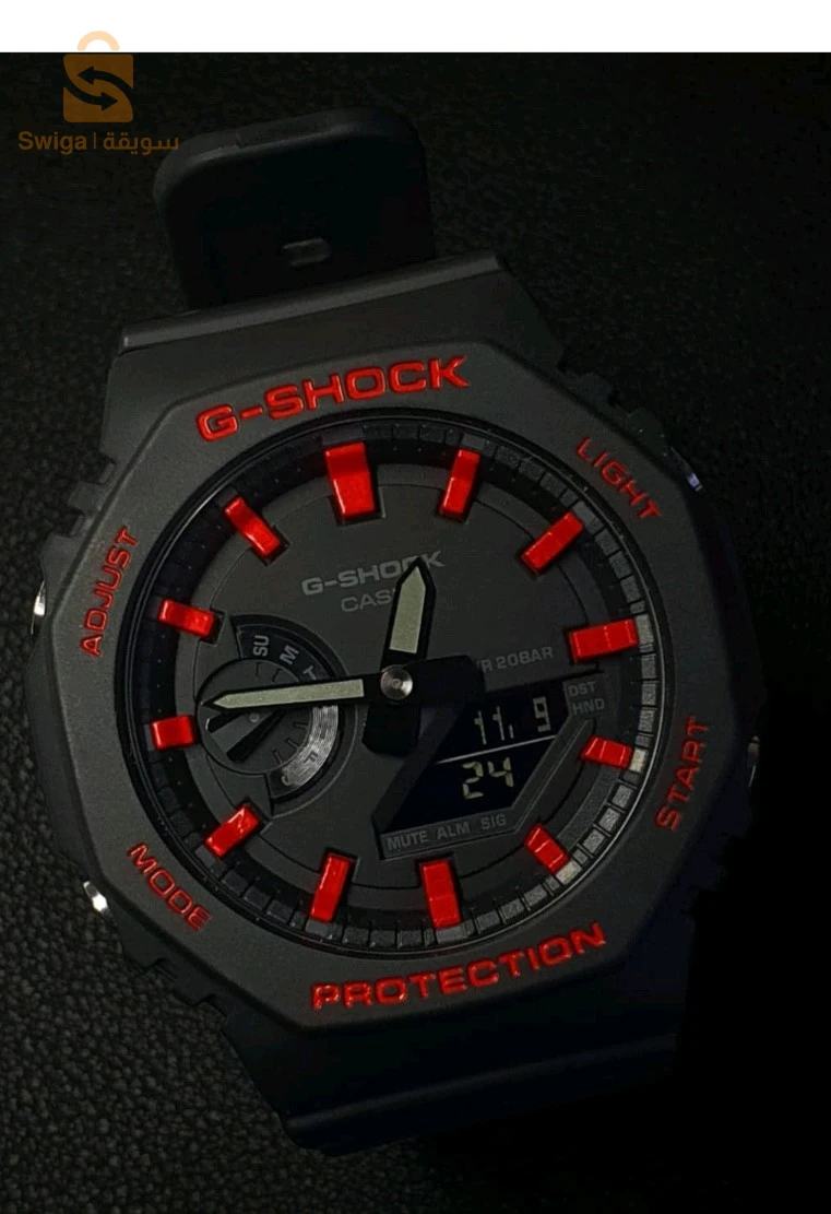 Montre Casio G-Shock  Noir fond noir et rouge