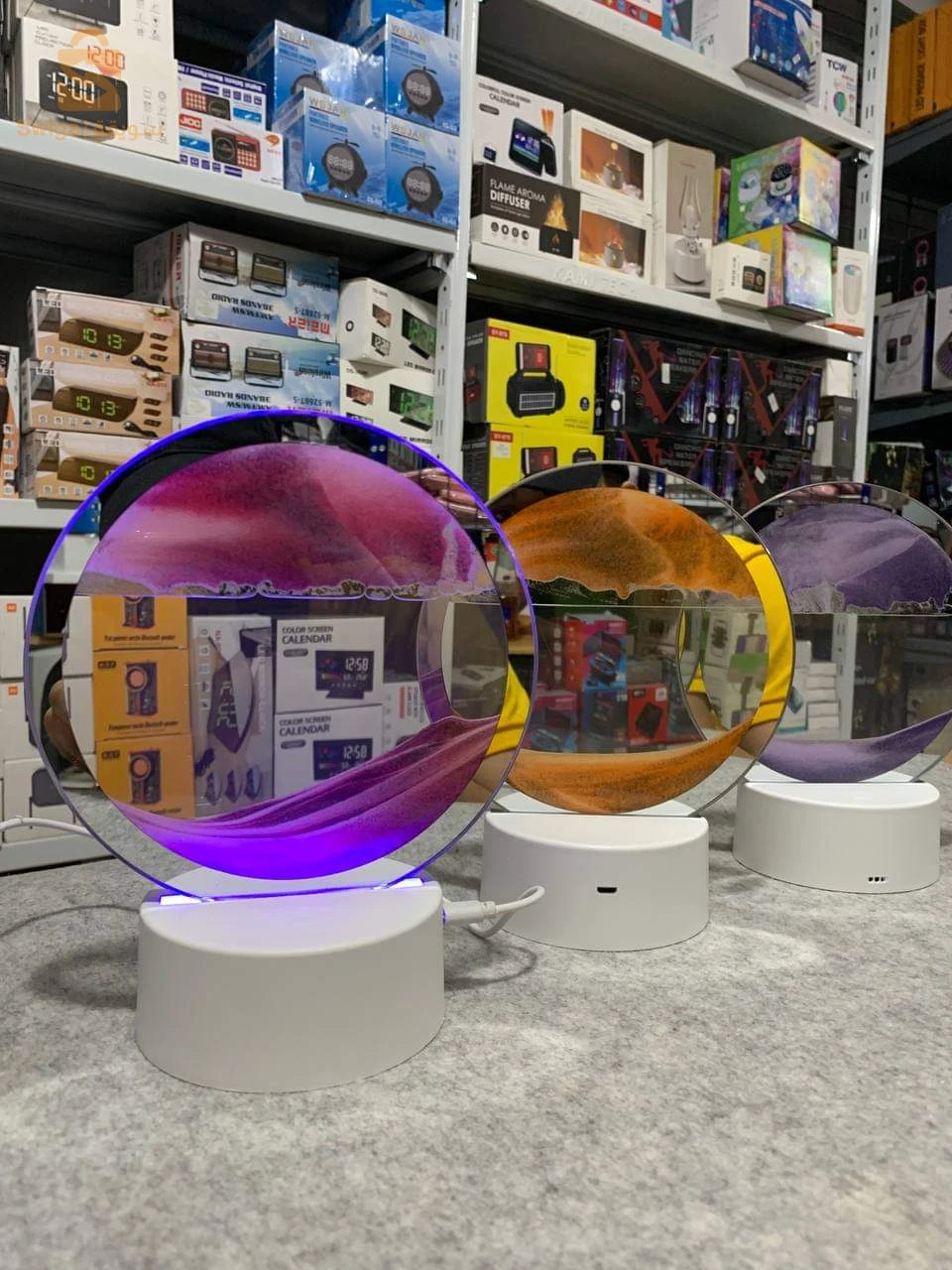 Lampe led 3D tactile USB en verre de sable avec