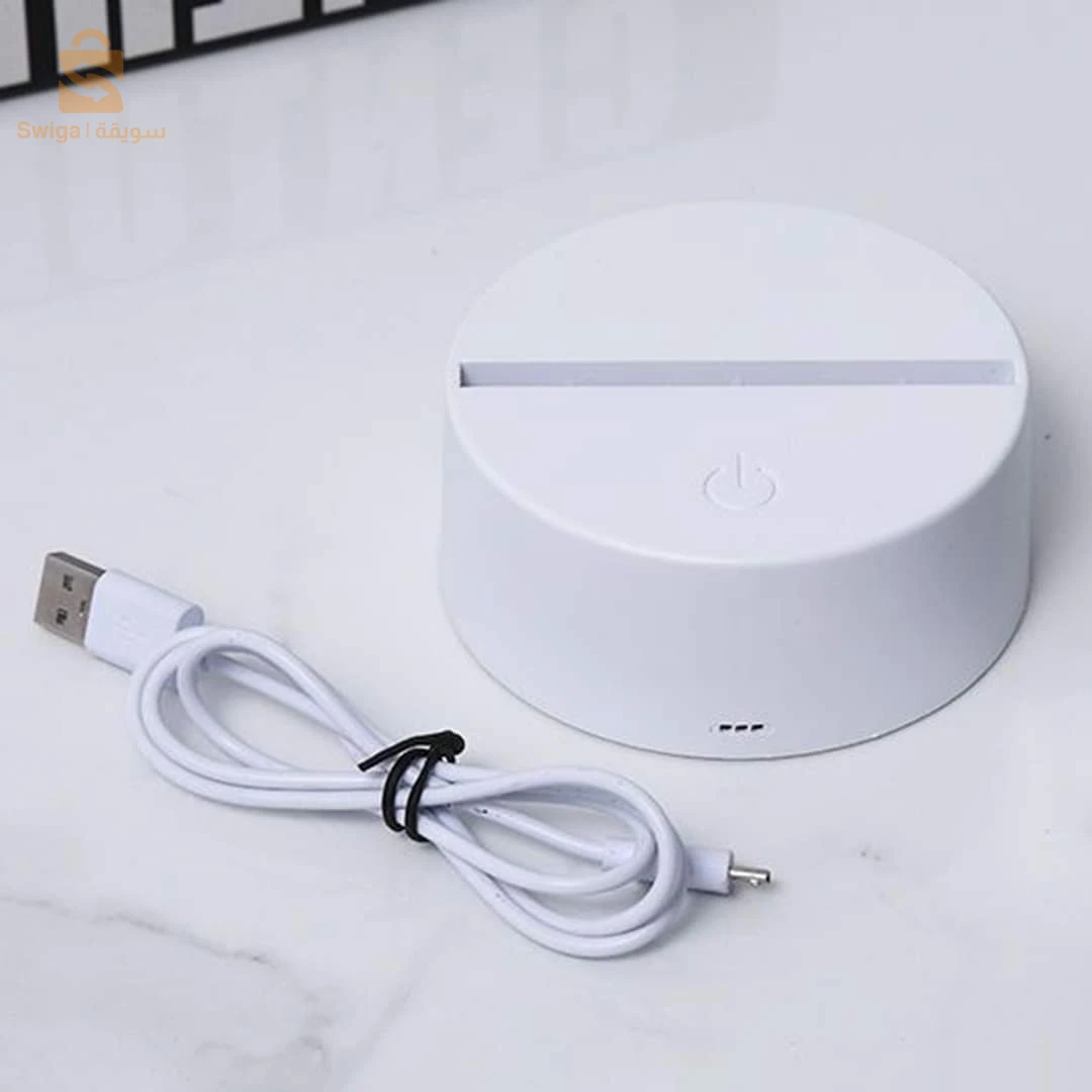 Lampe led 3D tactile USB en verre de sable avec