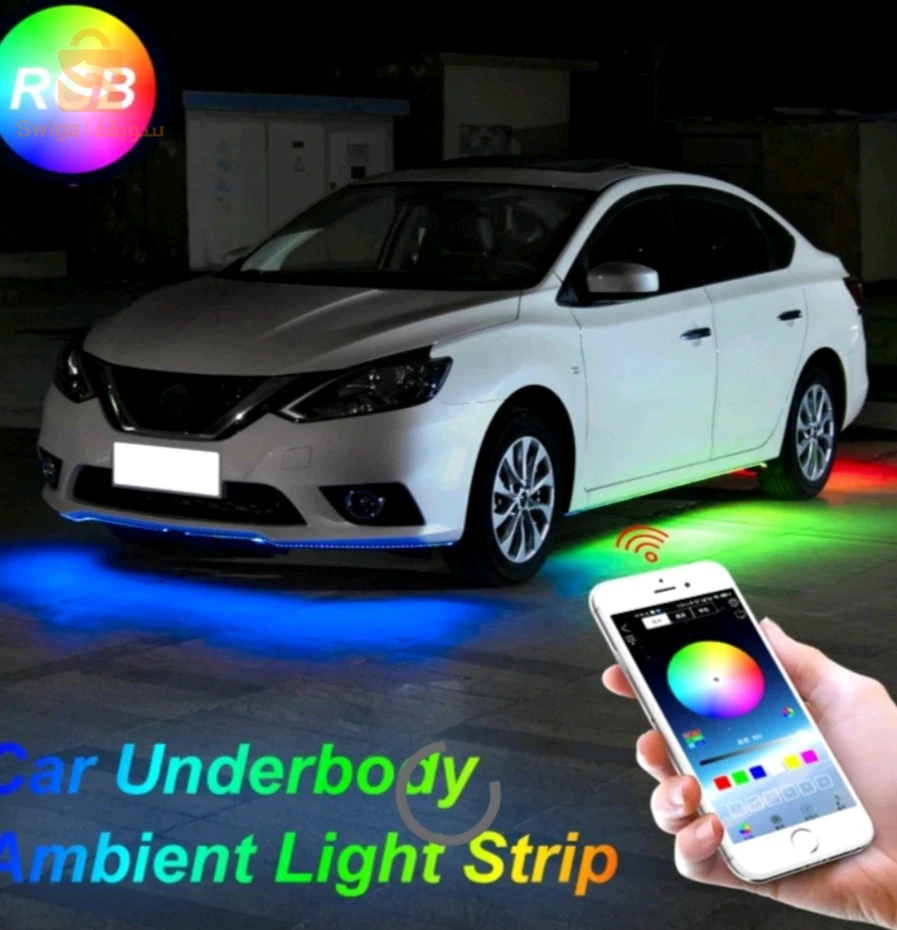 App Smart Bande lumineuse Neon RGB de chassis avec capteur de son Underglow pour voiture 12V