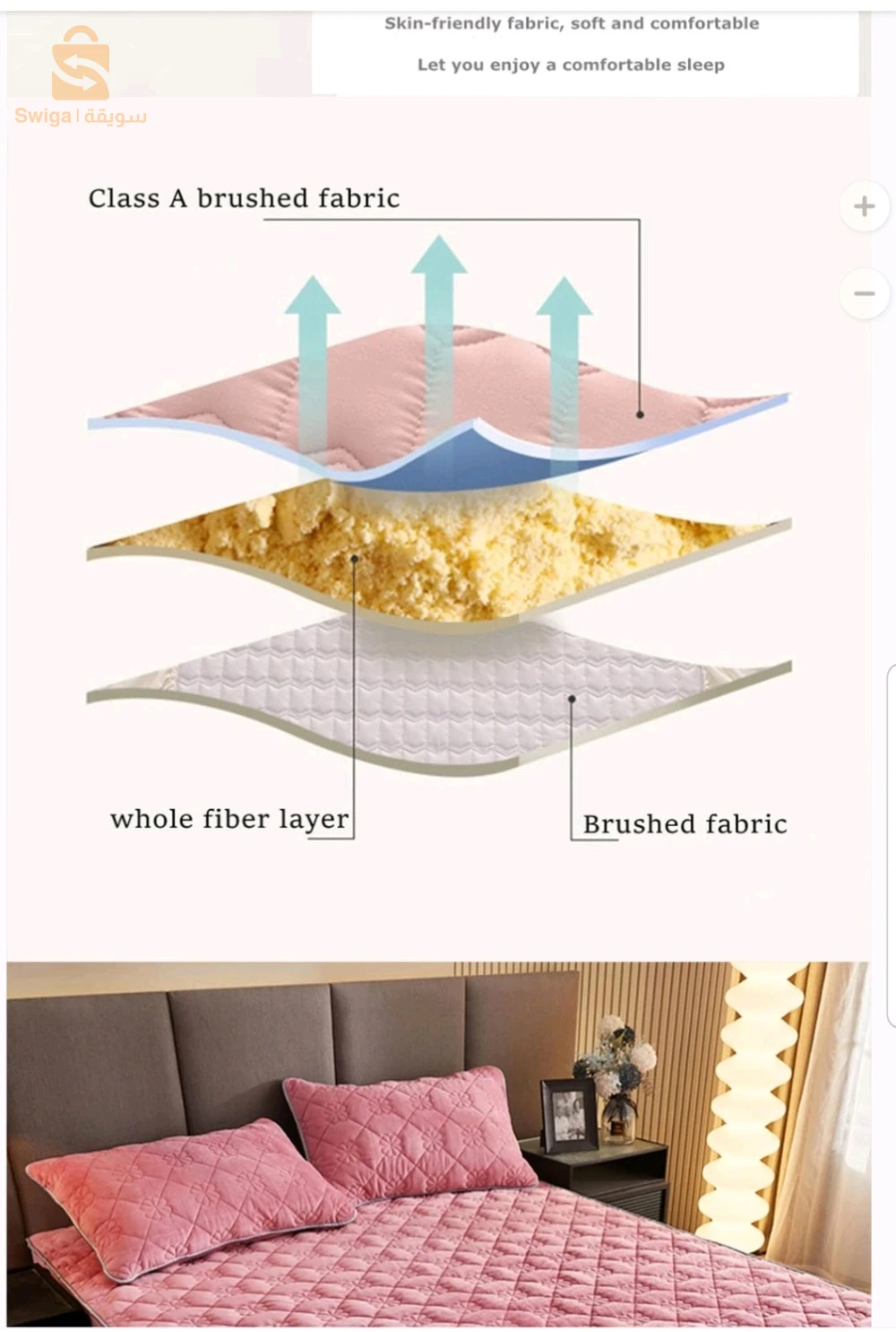 Drap Housse Protection de Matelas en Coton épaissi matelassé