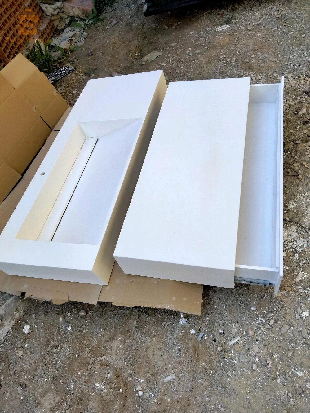 vasque salle de bain lavabo et receveur de douch / sur mesure en corian / solid surface / oshung brand
