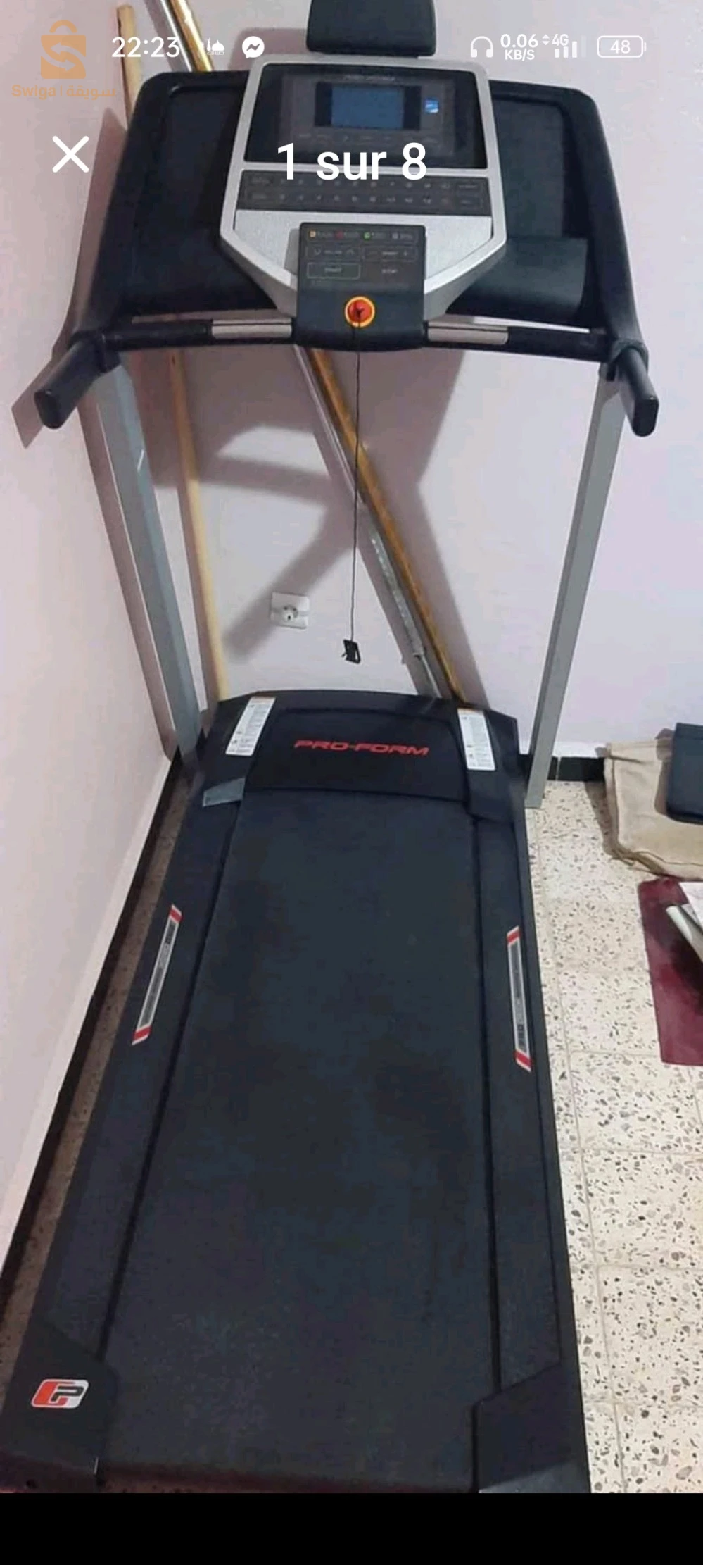 Tapis roulant Proform original USE 🇺🇸🇺🇸🇺🇸
جامي مشا جديد 
يستحمل حتى 120 كغ
06.99.12.79.13