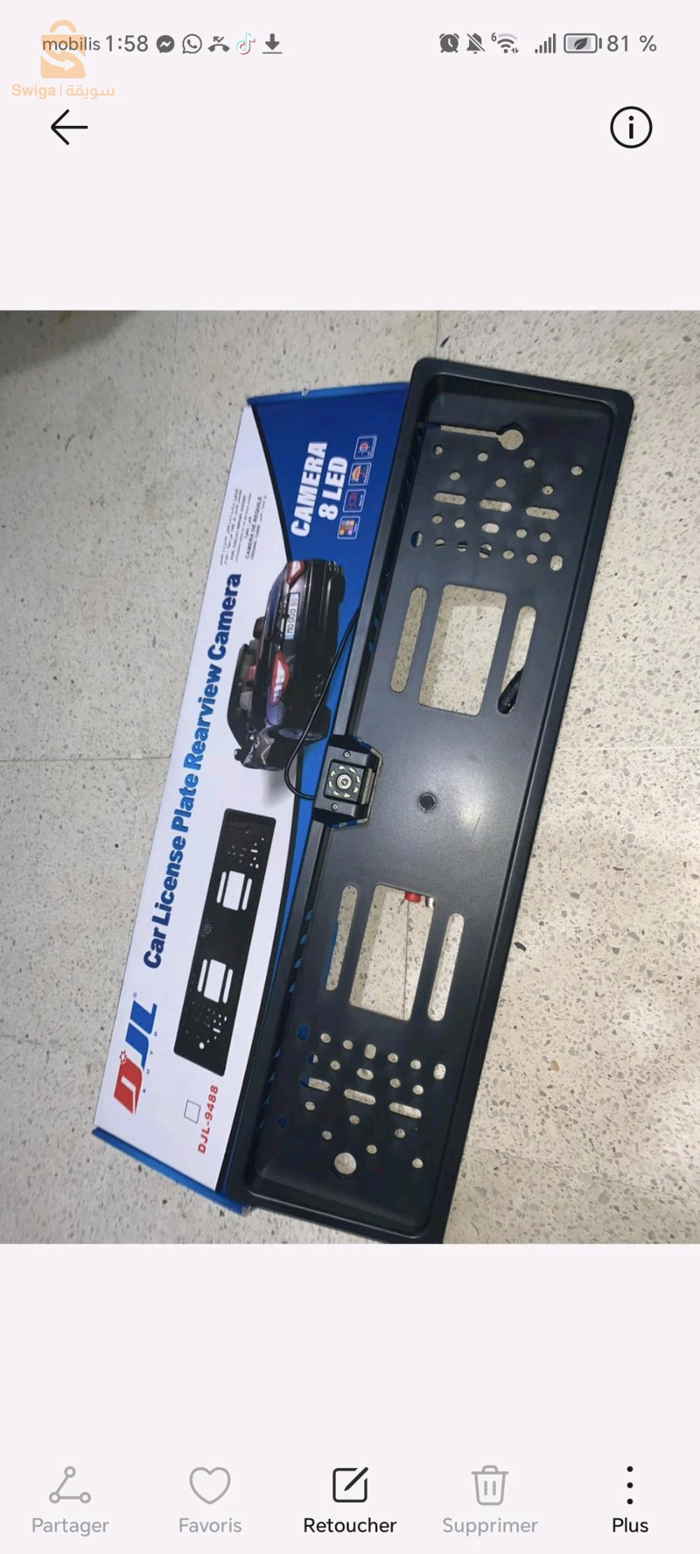 Caméra de recul HD pour voiture, Avec cadre de plaque d'immatriculation Standard , étanche, Vision nocturne, 4 LED