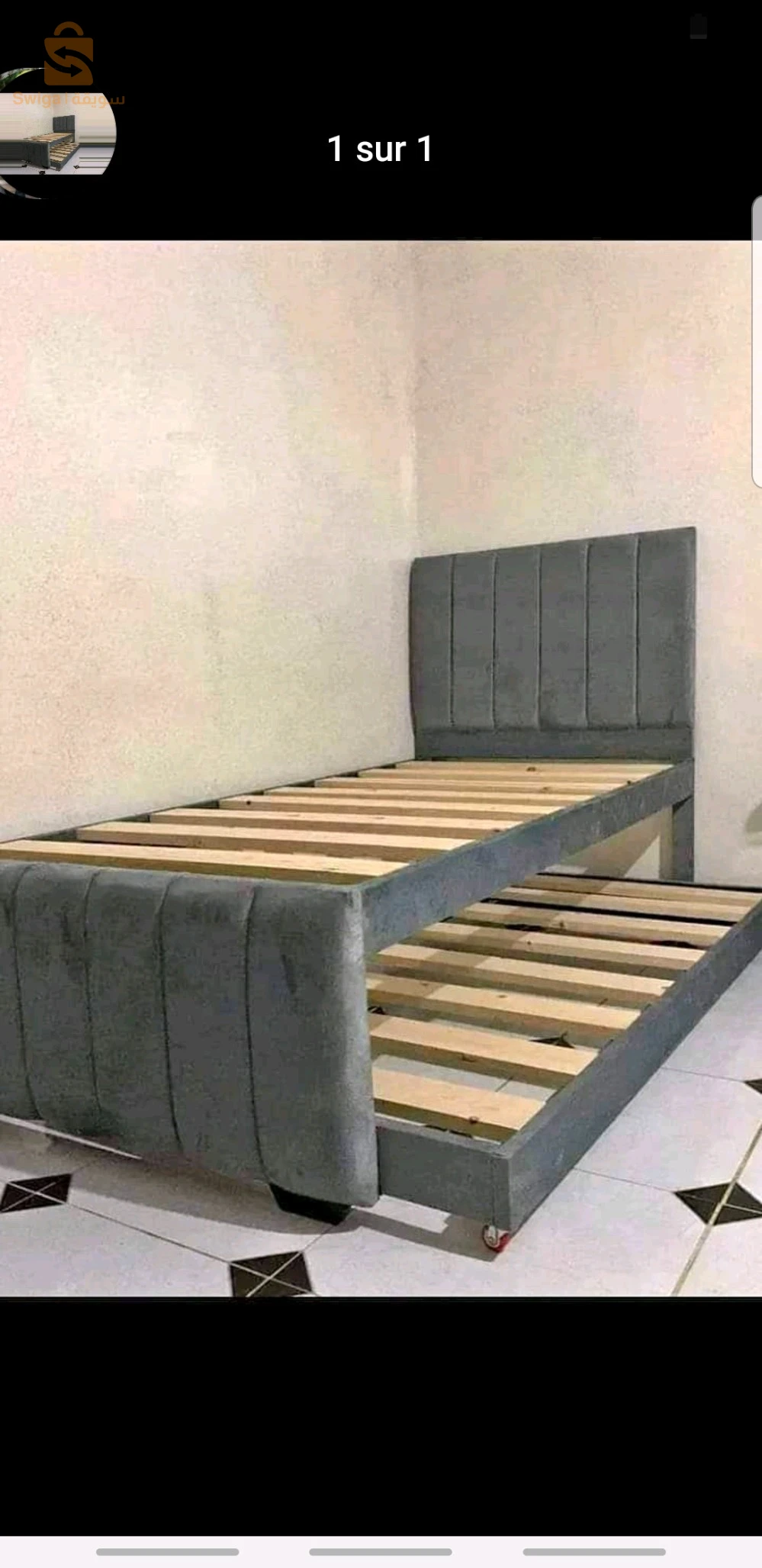 lit capitonnés gigognes 2 place avec  matelas orthopédiques