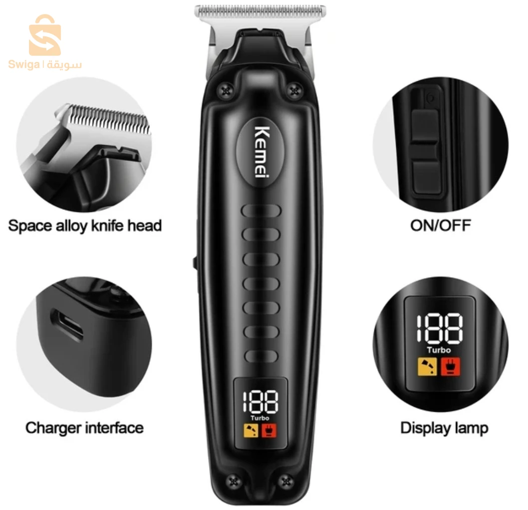 Tondeuse kemei km-1578 à batterie