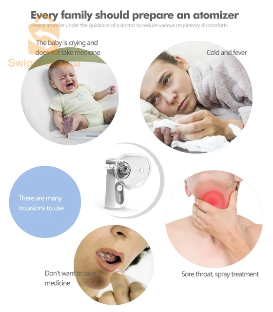 "نيبولايزر محمول بجودة عالية - Mesh Nebulizer للبالغين والأطفال"