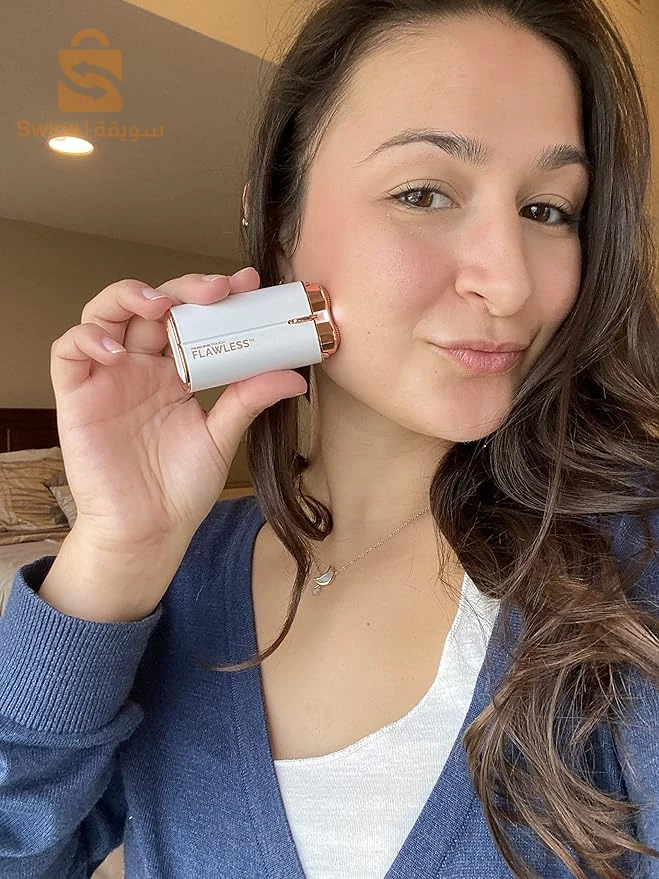 Rasoir électrique indolore avec lumière LED pour épilation instantanée du menton/lèvre supérieure