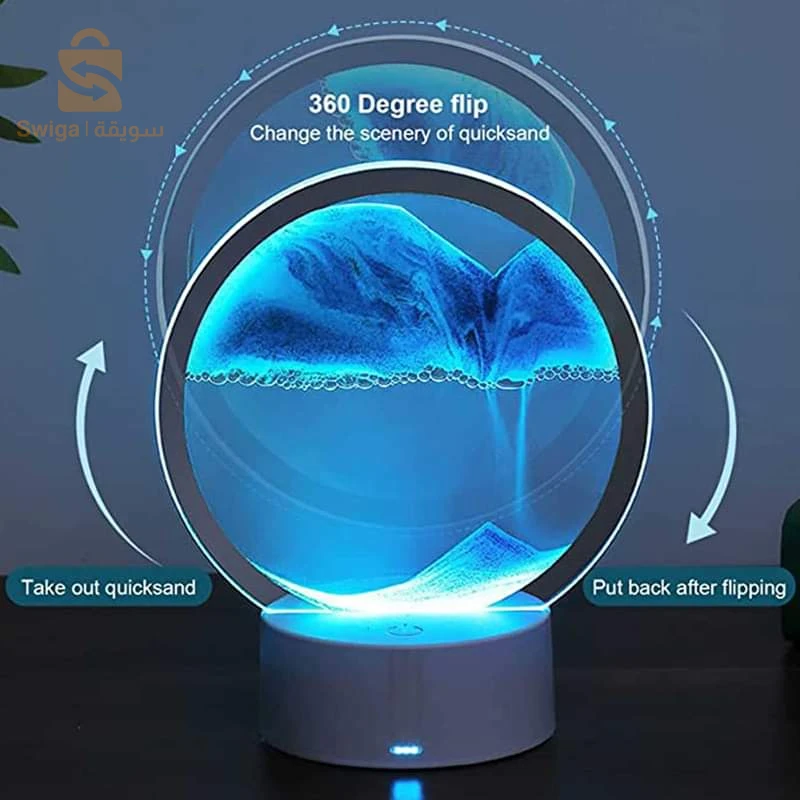 Lampe led 3D tactile USB en verre de sable avec