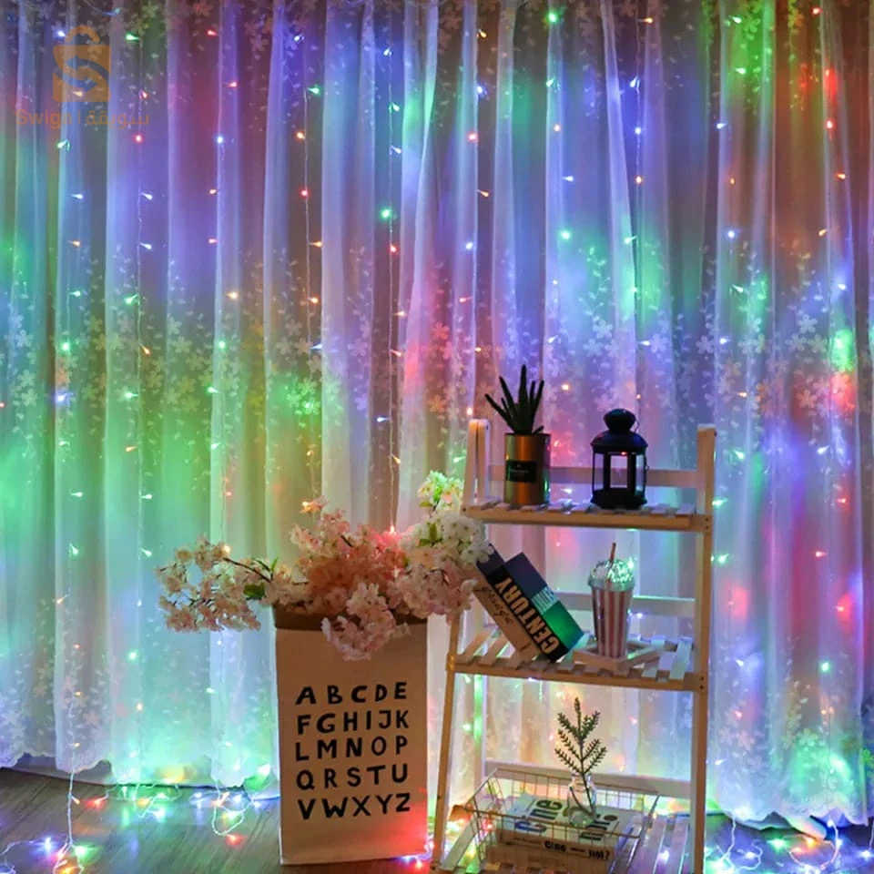 Rideau Lumineux 3\3 M 220 V pour la décoration extérieure Et des fêtes à la maison