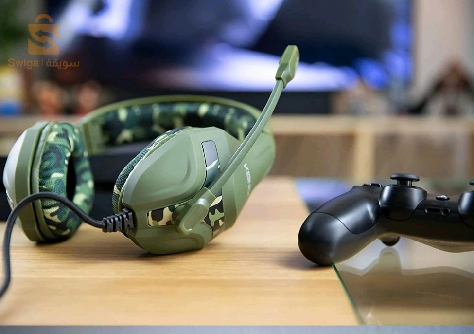 Konix Mythics Casque gaming filaire PS-400 pour console Haut-parleurs 40 mm - Microphone - Motif camouflage vert kaki