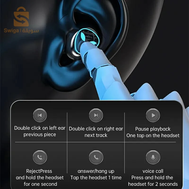 M20 Earbuds V5.3 Bluetooth Sans Fil et Power-Bank de Charge IPX7