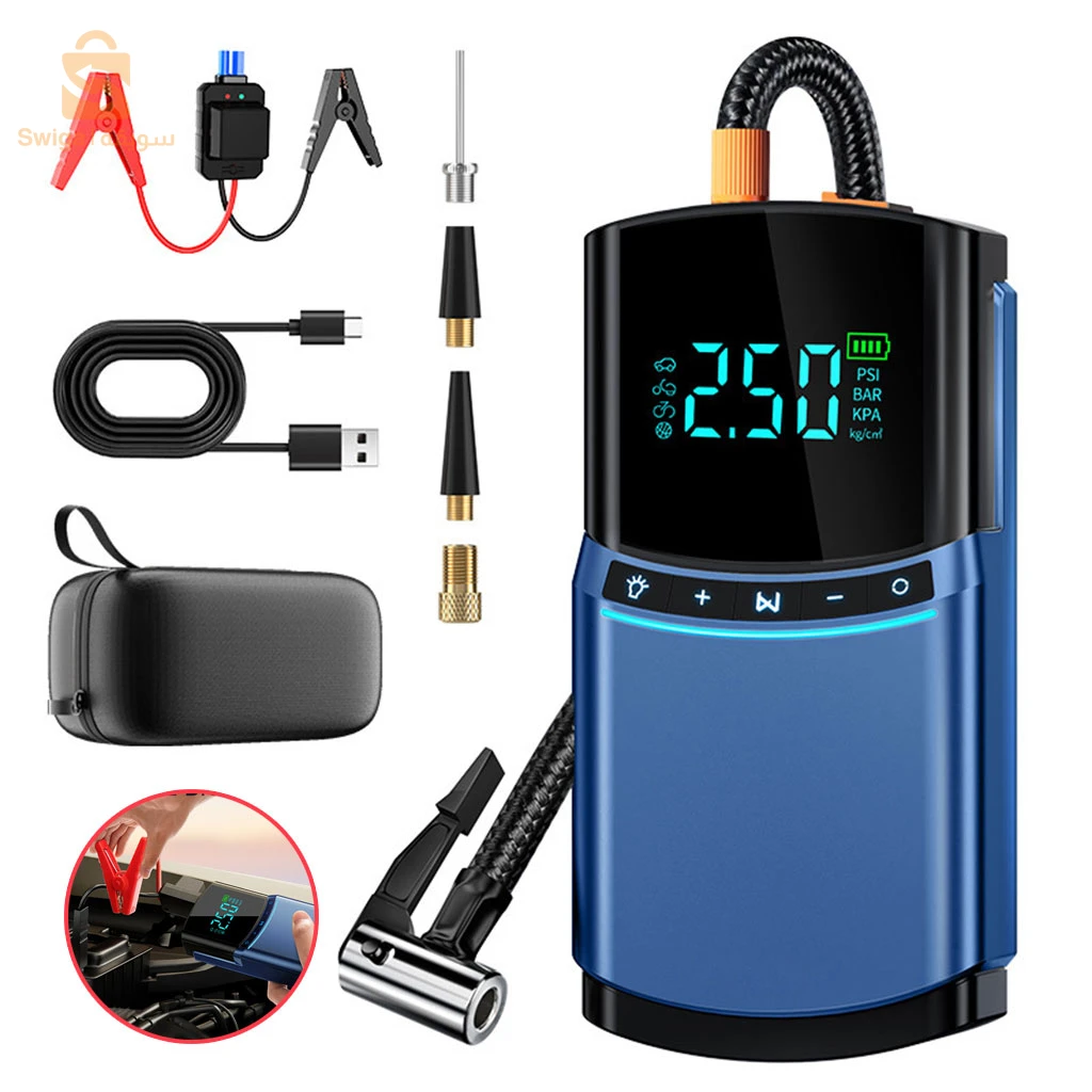 【Performance puissante】- Avec un courant de pointe de 1200A. Le démarreur 1200A peut démarrer des voitures avec jusqu’à 8 litres d’essence et 7 litres de moteurs diesel en quelques secondes, adapté aux voitures 12V, camions, motos, bateaux, yachts, tondeuses à gazon, SUV, motoneiges, fourgonnettes, etc. peut fonctionner à -20°C ~ 60°C.
【2 en 1 démarreur et pompe à air】. – EagerMinds 1200A est un démarreur de voiture portable.C’est un compresseur d’air qui peut être utilisé comme une pompe à air pour gonfler les pneus, une alimentation portable mobile de 12000mAh.
【3-in-1 led modes】- Povasee booster batterie voiture jump starter intégré torche LED avec 3 modes, y compris Illumination, stroboscope et SOS. Il est utile pour les activités de plein air ou les sauvetages sur le terrain tels que le camping, les pique-niques, les aventures/missions en plein air, etc.
【Système de protection intelligent】. – Le booster de voiture EagerMinds a plus de 8 types de protection, couvrant : l’inversion de polarité, le court-circuit, la surintensité, la charge inversée, la décharge excessive, la température excessive, la température insuffisante, CARHEV Booster Battery dispose d’un indicateur rapide et d’un buzzer pour indiquer le bon fonctionnement, fournissant la sécurité supplémentaire dont vous avez besoin.
【Portable Car Power Bank】- Le booster de batterie dispose de deux ports de sortie USB à charge rapide, peut fournir suffisamment de puissance pour charger rapidement vos téléphones, tablettes, écouteurs, smartwatch ou autres appareils électroniques, charger jusqu’à 3 fois plus vite.