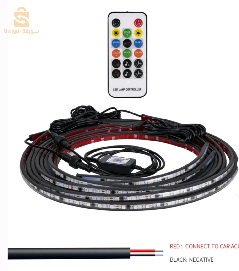 App Smart Bande lumineuse Neon RGB de chassis avec capteur de son Underglow pour voiture 12V