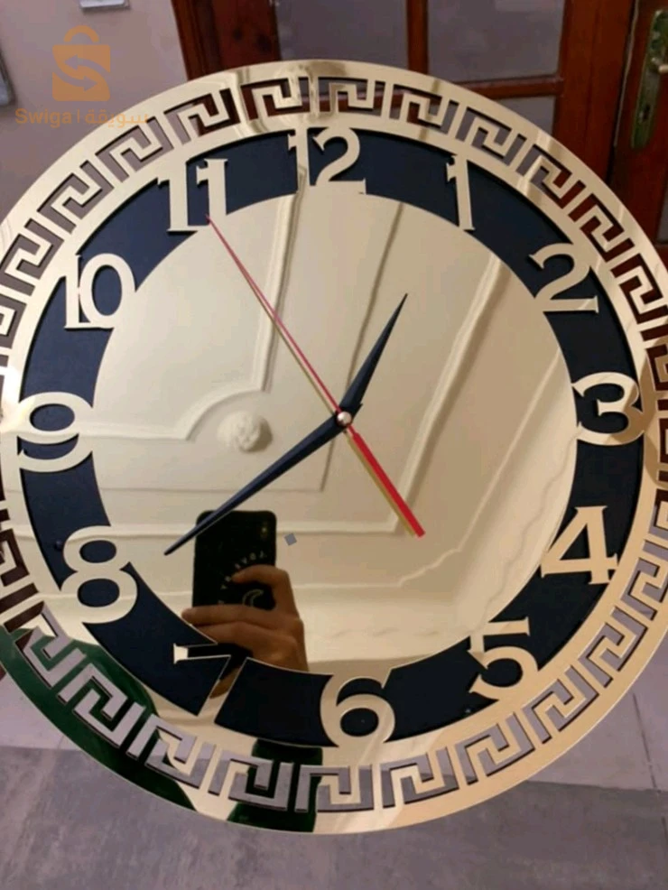 Horloge murale 3en1 effet miroir décoration moderne