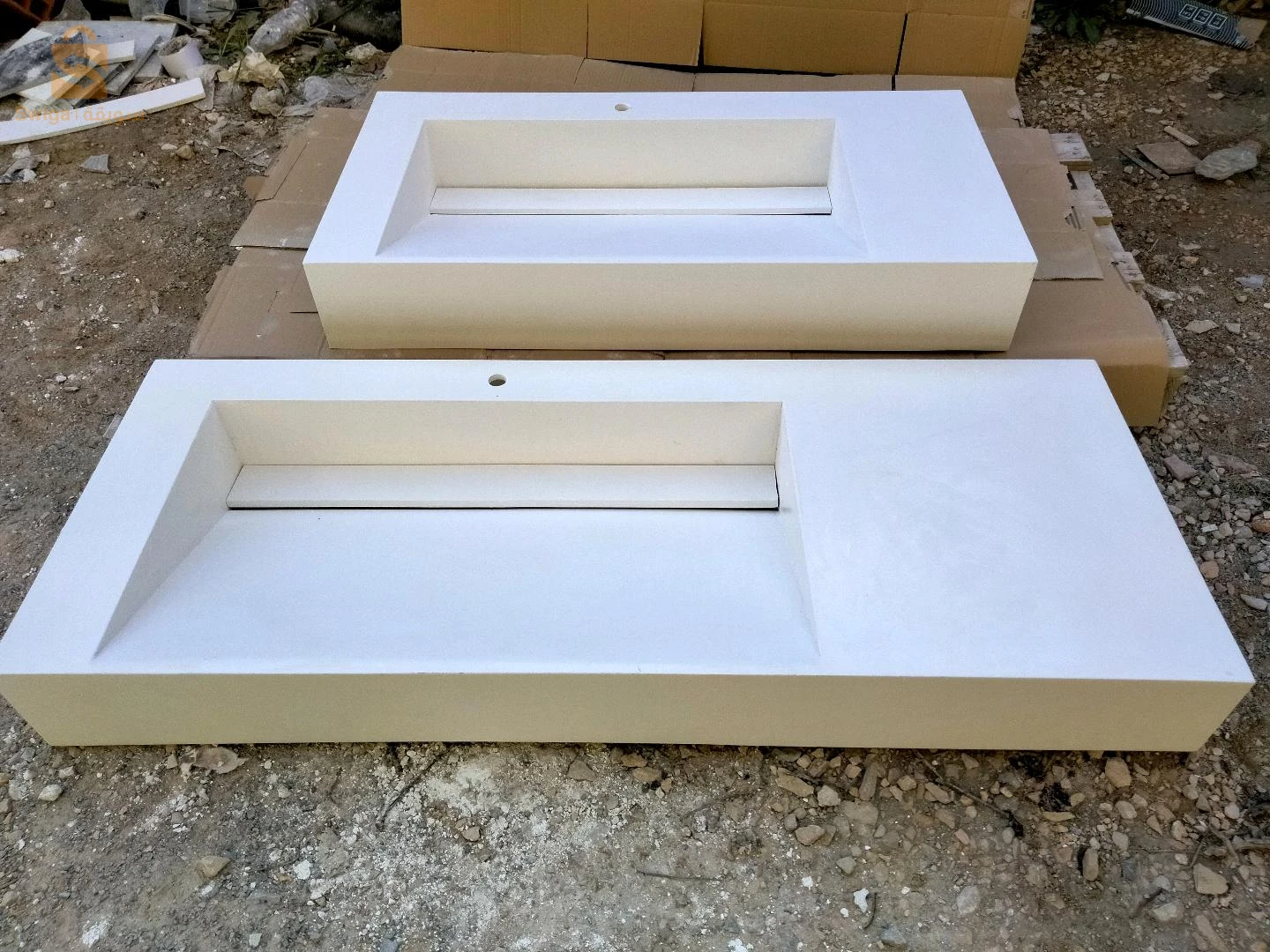 vasque salle de bain lavabo et receveur de douch / sur mesure en corian / solid surface / oshung brand