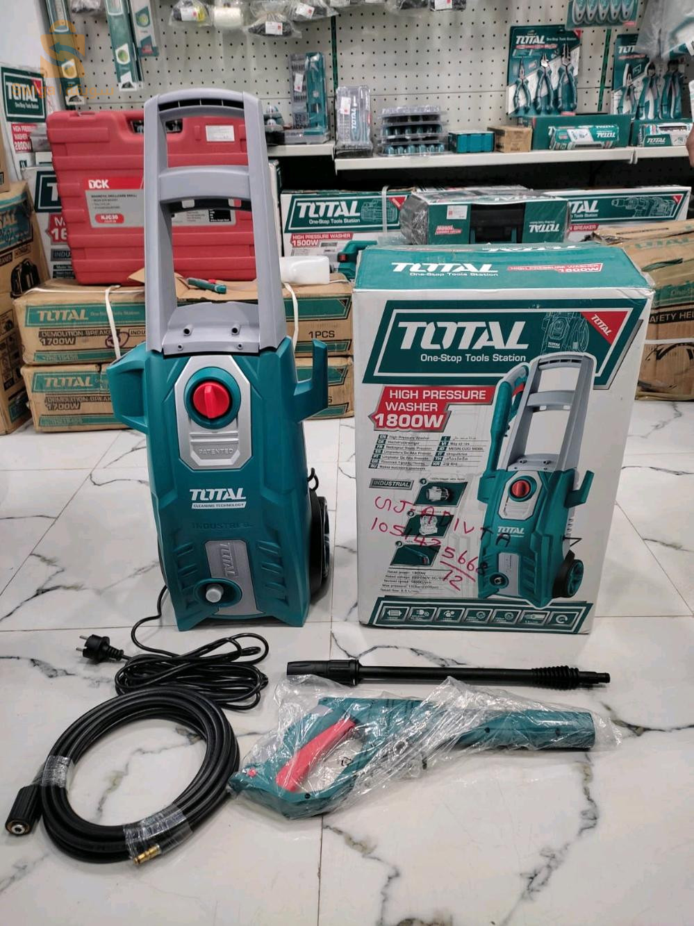 آلة التنظيف بالضغط العالي الأصلية من توتال بمحرك قوي وفعالية قصوى Total Tools Nettoyeur à Haute Pression Multifonction 1800W 150Bar TGT11356التوصيل متوفر ل 58ولاية مرحبا بيكم