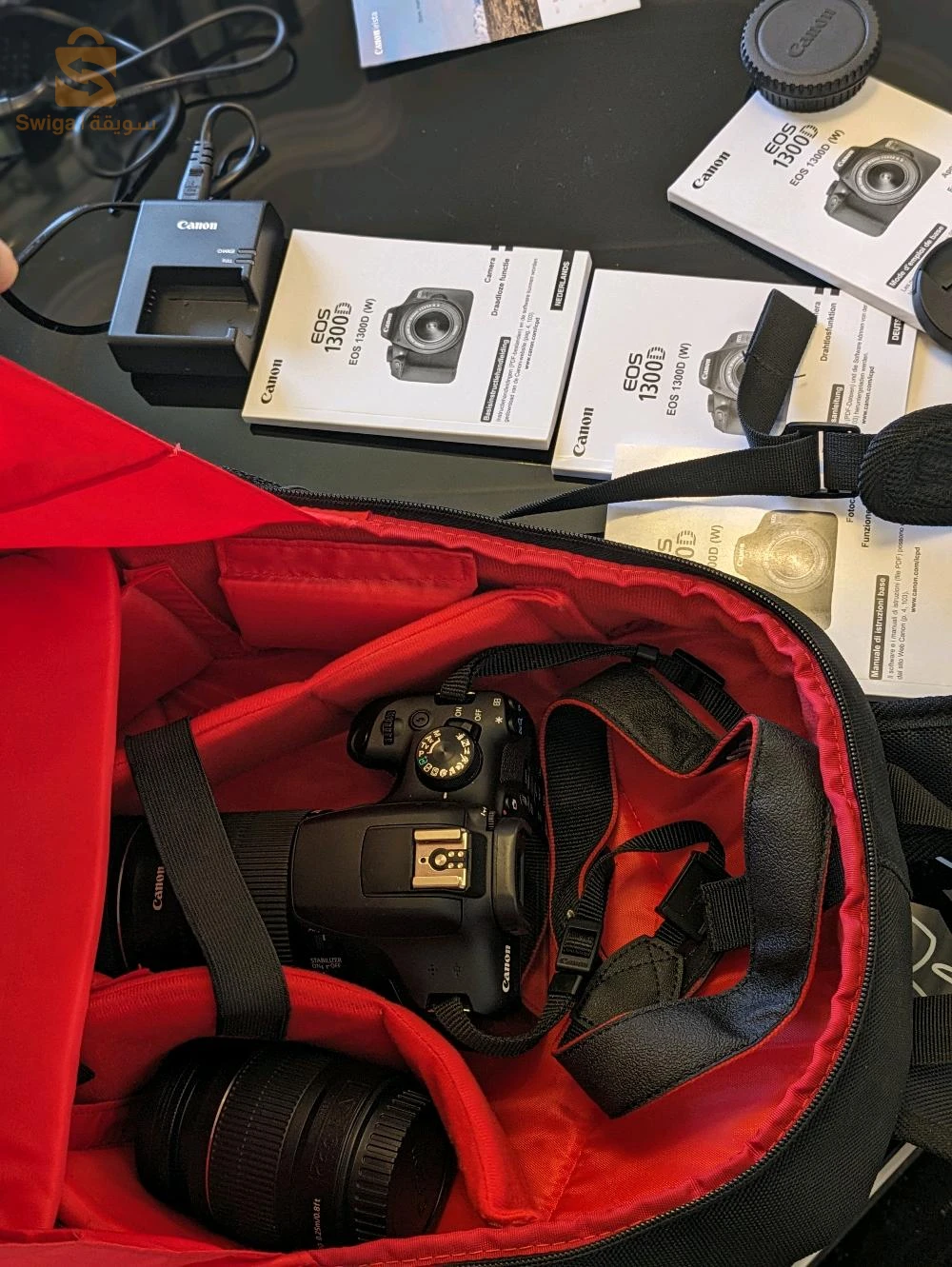 🇫🇷🇫🇷CANON 1300D ÉTAT 10/10
A AVEC LE CARTABLE ET LE DOCUMENT ET LE CATALOGUE ET DE OBJECTIF: EFS 18-55mm  - 55-250 mm