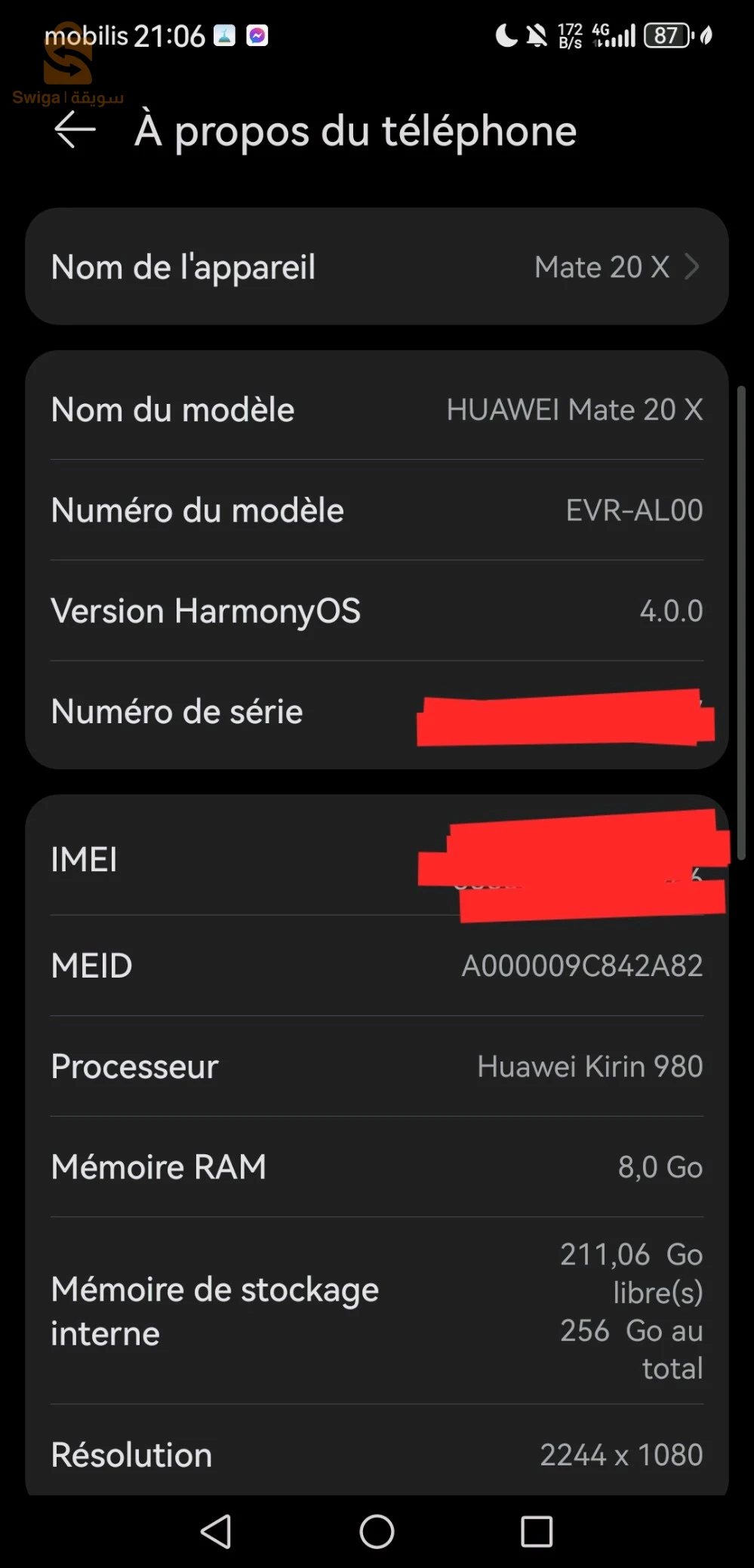 Huawei mate 20 x 4g (CH) 8GB 256GB