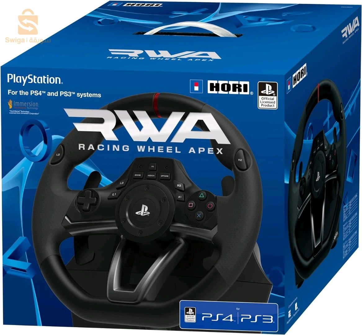 عجلة القيادة Hori RWA Original Apex Racing لأجهزة PS4/PS3/PC/Playstation 4