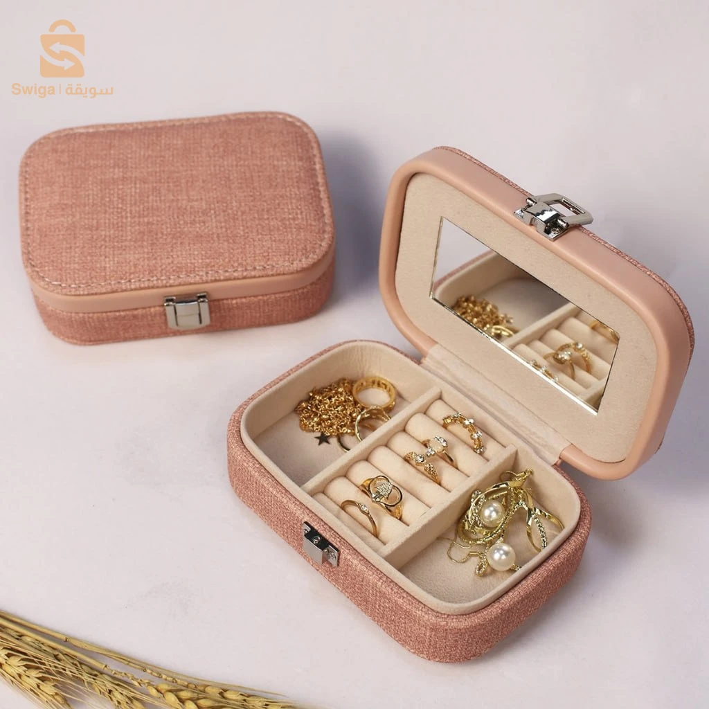 💎 Boîte de Rangement de Bijoux avec Miroir –  أناقة   شخصيتك الفريدة! 💎
