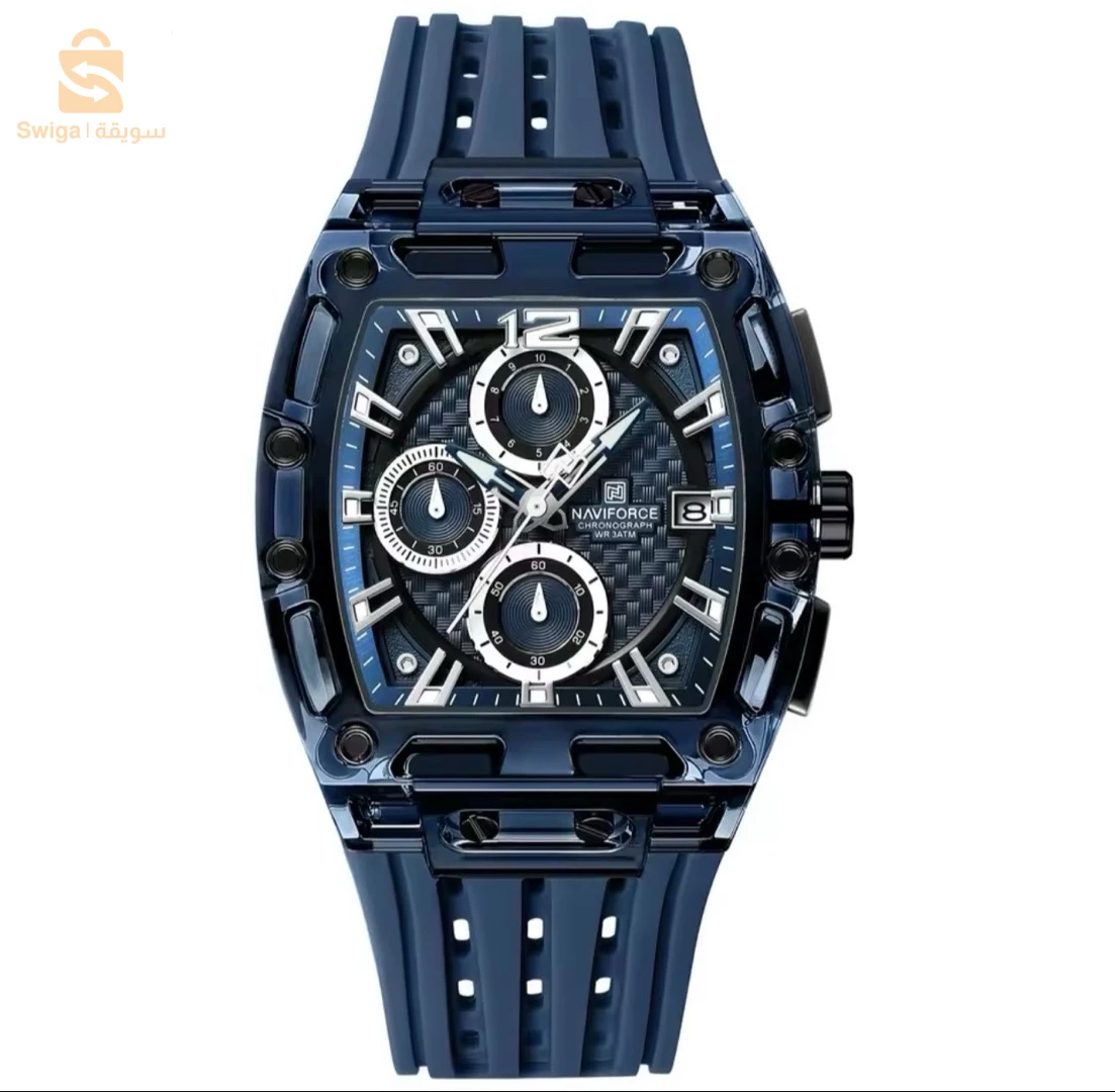 NAVIFORCE-Montre Tonneau Transparente pourHomme, Montres à Quartz, Etanche, dehors de Luxe, Out Door, Nouveau Design, 2024