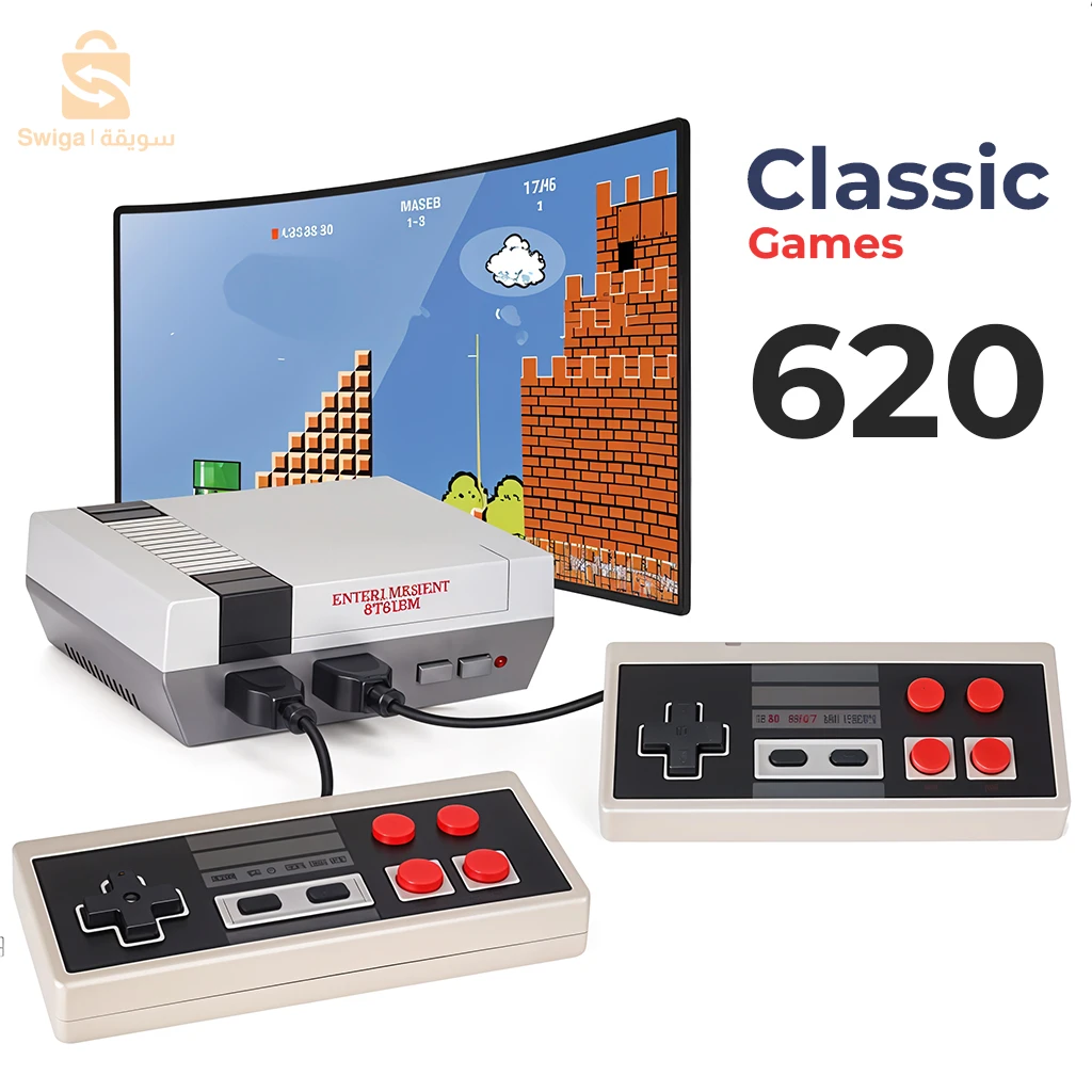 Mini console de jeu rétro classique 620 Games avec 2 Manettes