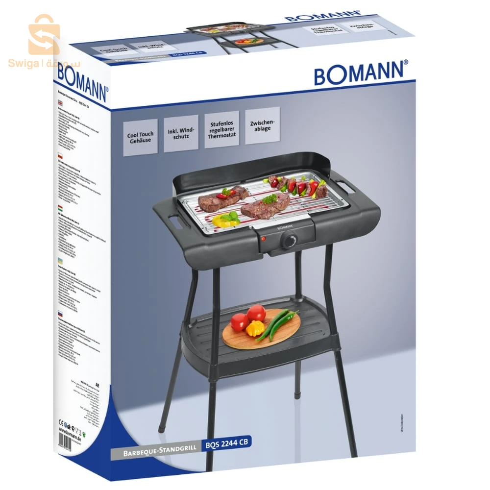 Barbecue Électrique Sur Pieds Ou De Table 2en1 2000W Bomann BQS 2244 CB