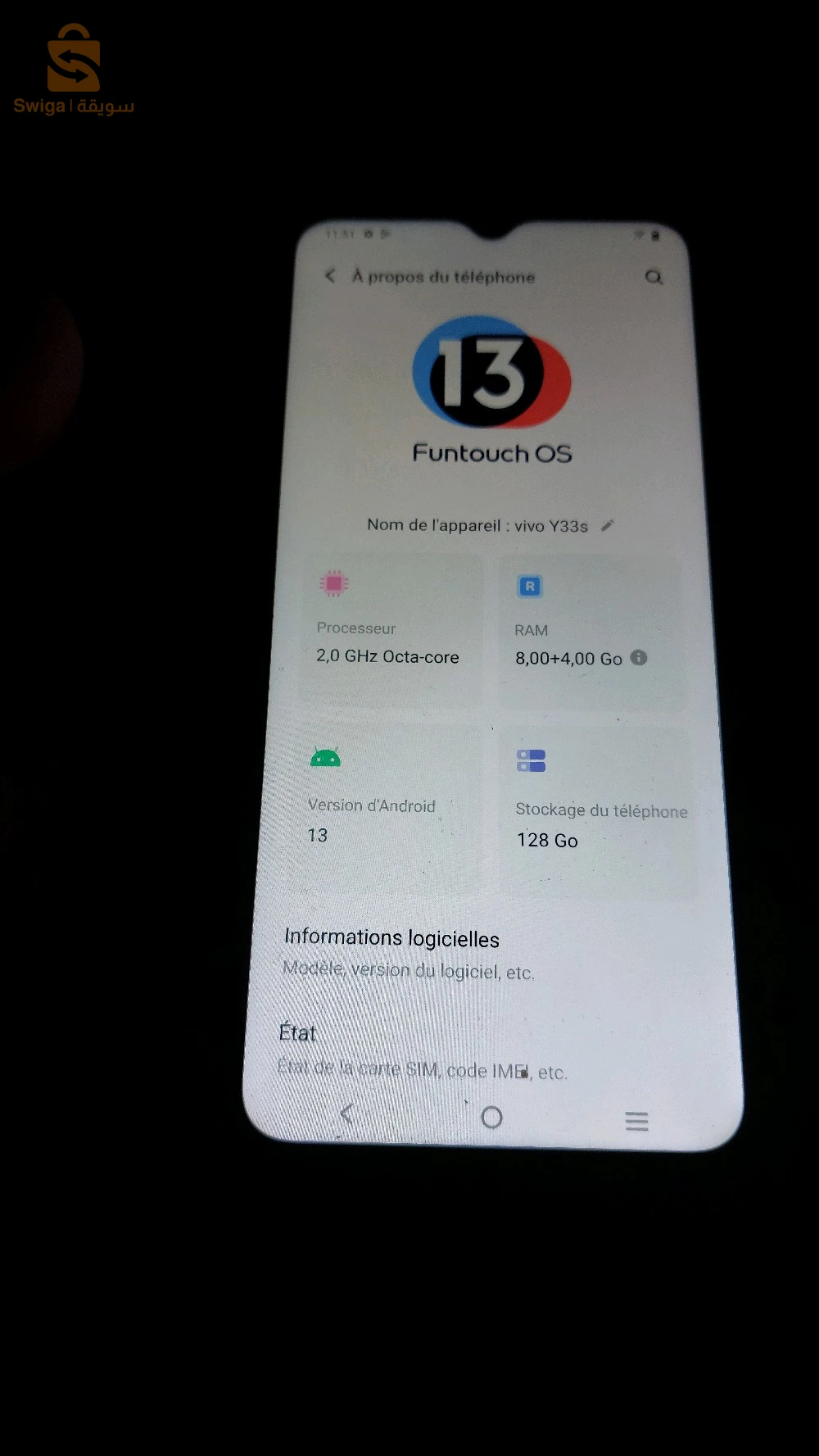 vivo Y33s ram 8+4