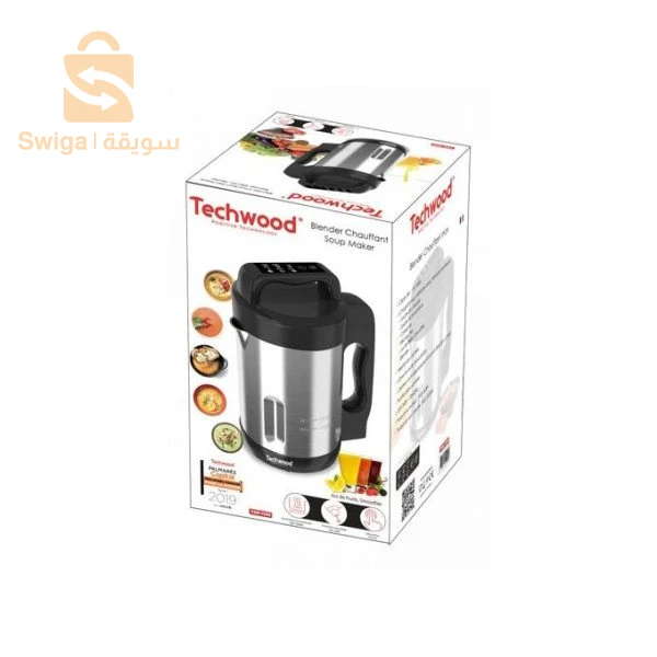 Blender Chauffant 2En1 En Inox Avec 6 Programmes Culinaires 1.6L 1000W Techwood TSM-1656